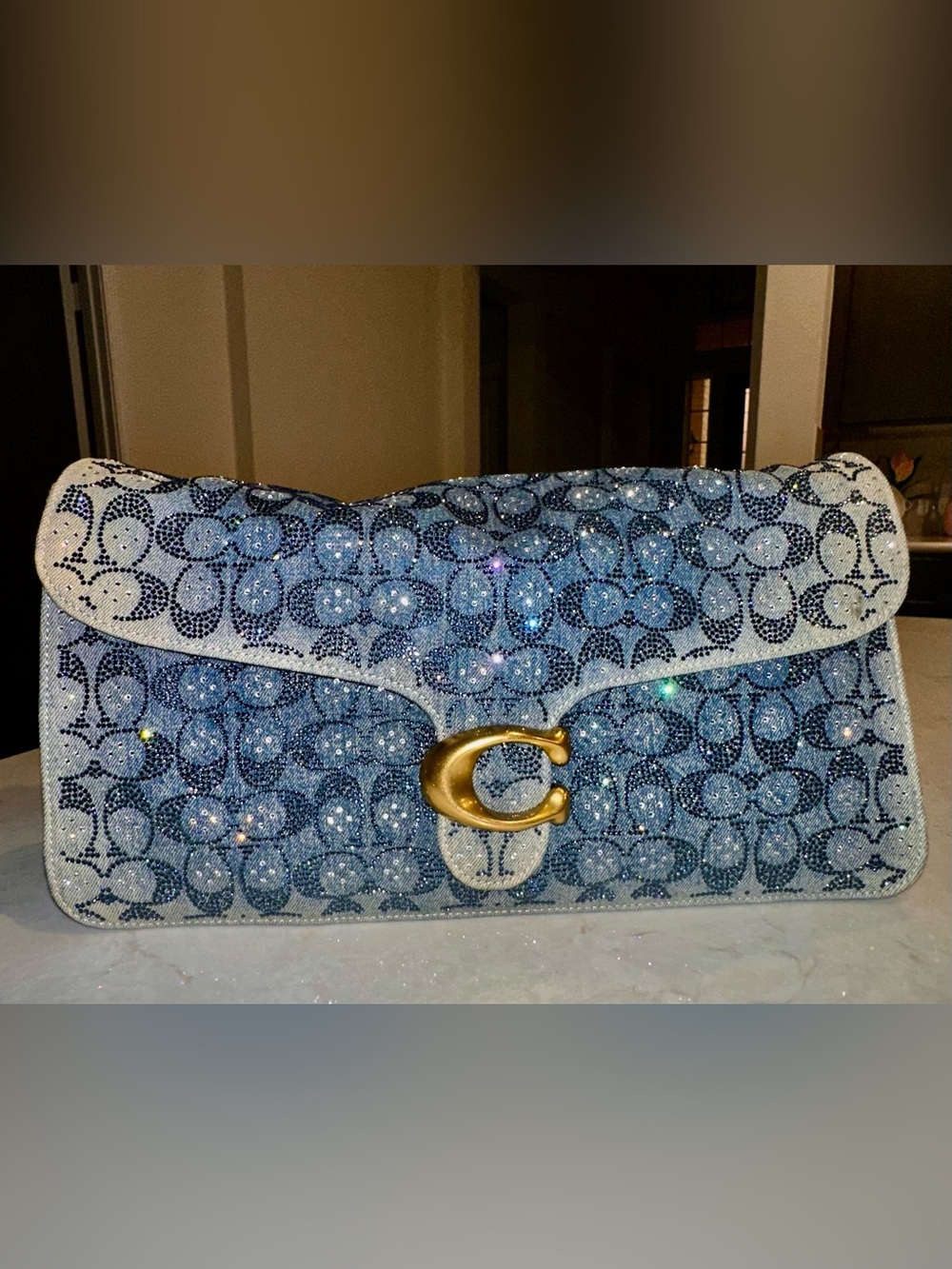 Coach Denim Crystal Tabby 36